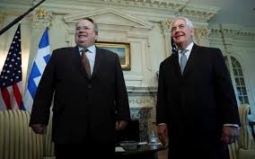 Besuch des Außenministers, Nikos Kotzias in Washington – Treffen mit seinem Amtskollegen Rex Tillerson