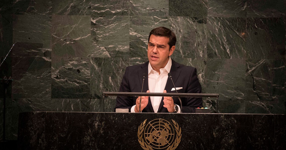 Der Premier Griechenlands, Alexis Tsipras, in New York