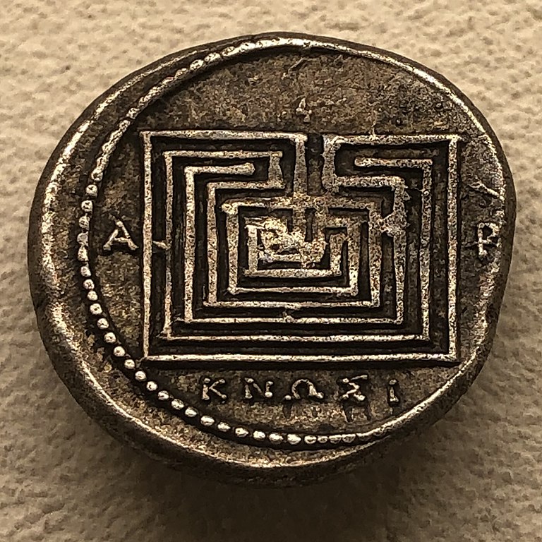 Knossos stater with labyrinth