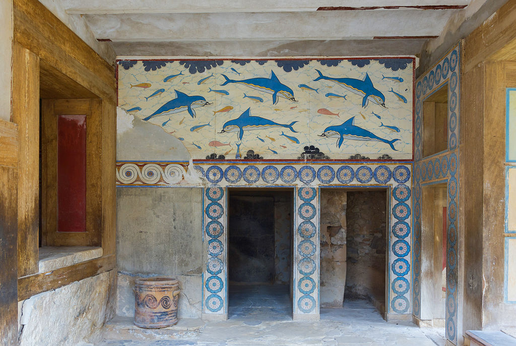 Queens Megaron with dolphins Knossos Palace