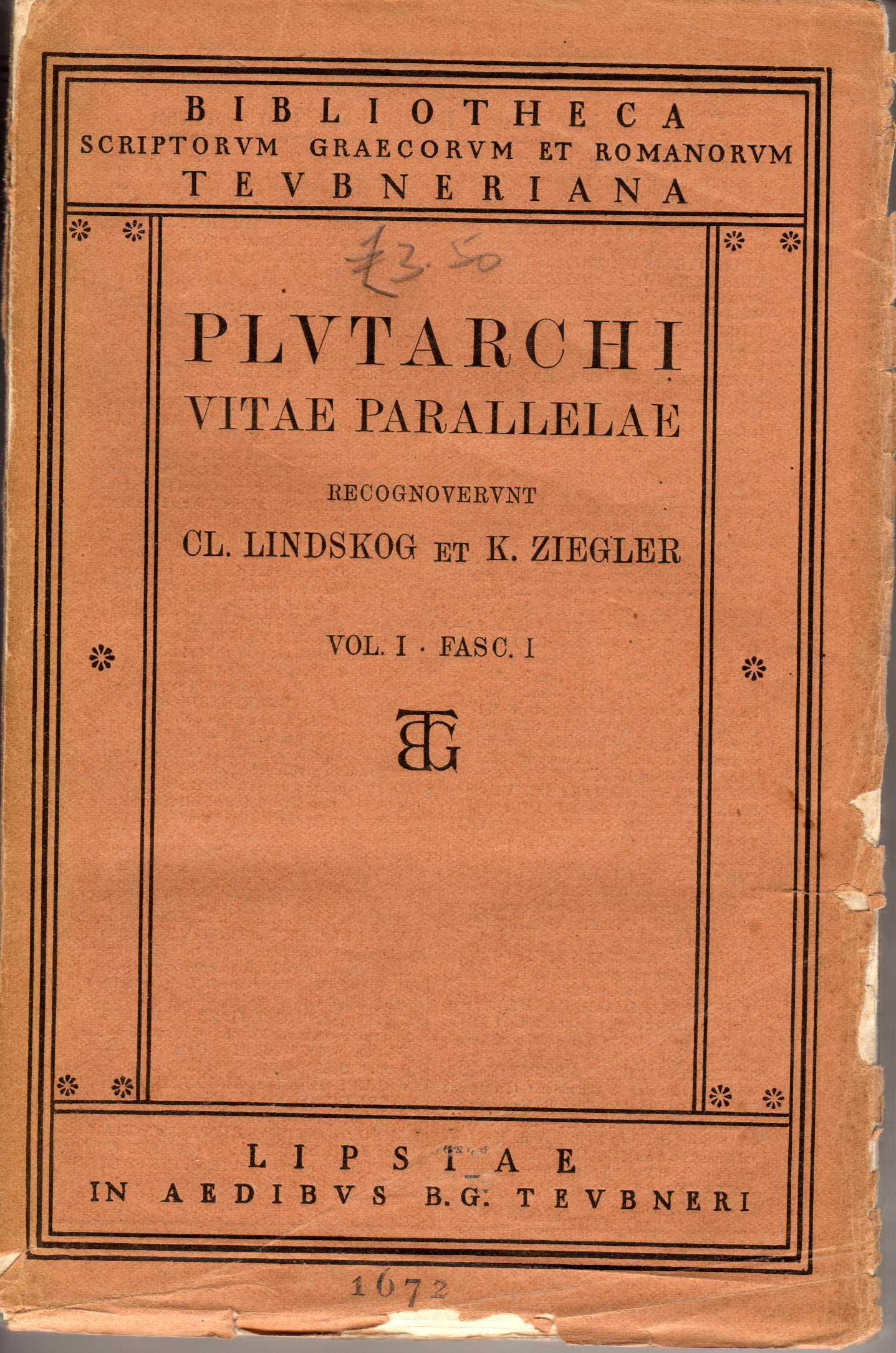 Teubner Plutarch 1914