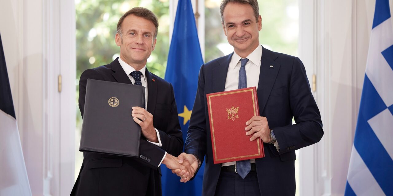 Erklärung von Premierminister Kyriakos Mitsotakis im Rahmen seines Treffens mit dem Präsidenten der Französischen Republik, Emmanuel Macron, sowie der Unterzeichnung von Abkommen zwischen Griechenland und Frankreich im Maximos-Palast